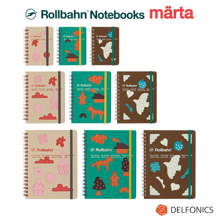 ロルバーン ポケット付メモ メルタ Marta MINI / M / L ノート ロルバーンノート デルフォニックス メモ帳 文具女子博 Summer 2026 limited edition. Rollbahn grid notebook with cover graphic. こちらはダイアリー(手帳)ではありません