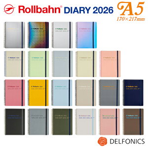 ロルバーン 2026 ダイアリー A5 2025年10月始まり 手帳 スケジュール帳 デルフォニックス ドロップ オム メタリック クリア Delfonics Rollbahn Monthly Planner Basic Version and Seasonal Limited Edition