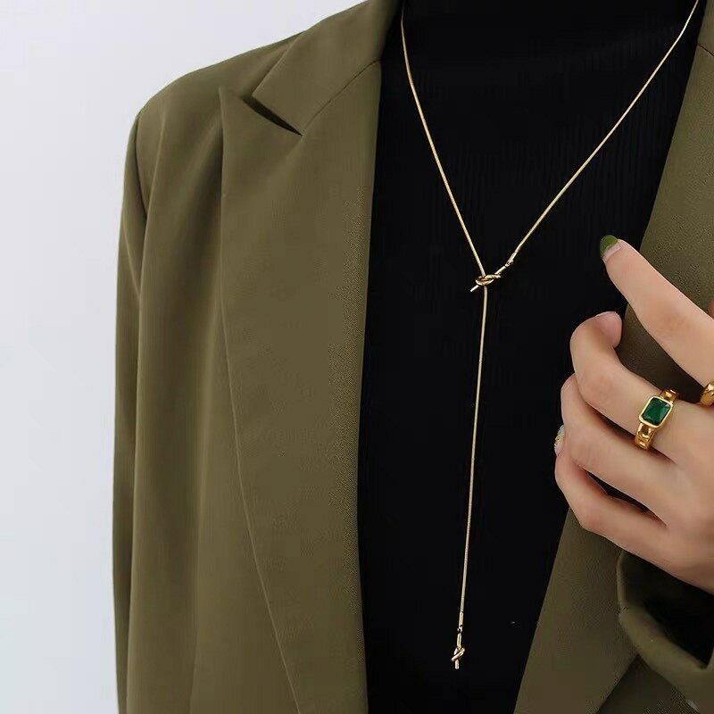 BACKYARD FAMILY バッグタウンのラリエット ネックレス レディース 女性 アクセサリー 首飾り ロング Y字 ねじり シンプル おしゃれ 上品 大人可愛い ファッション小物 婦人｜アングル2
