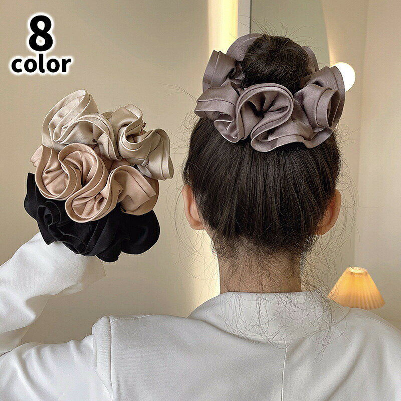 シュシュ ヘアゴム ヘアアクセサリー レディース 髪飾り まとめ髪 髪留め 無地 単...