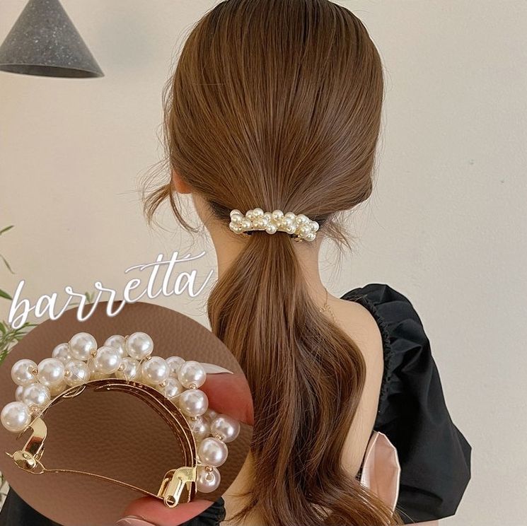 バレッタ ヘアアクセサリー レディース フェイクパール U型 ポニー 大ぶり 大きめ 大人可愛い 存在感 髪留め 髪飾り まとめ髪 ハーフアップ ヘアアレンジ かわいい おしゃれ 普段使い 女性 ギフト プレゼント 女の子 ガール 高見え 華やか 入学式 卒業式 結婚式 パ