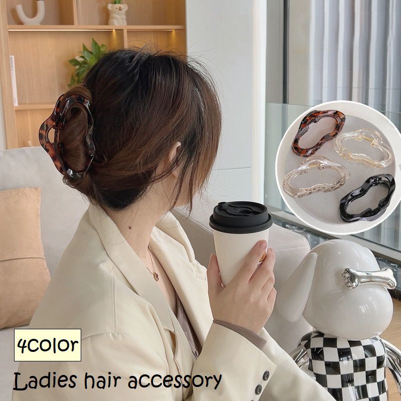 バンスクリップ クロウクリップ ヘアクリップ レディース 女性 婦人 ヘアアクセサリー 髪飾り まとめ髪 クリア 透明 べっ甲風 無地 単色 シンプル ヘアアレンジ かわいい おしゃれ お出かけ