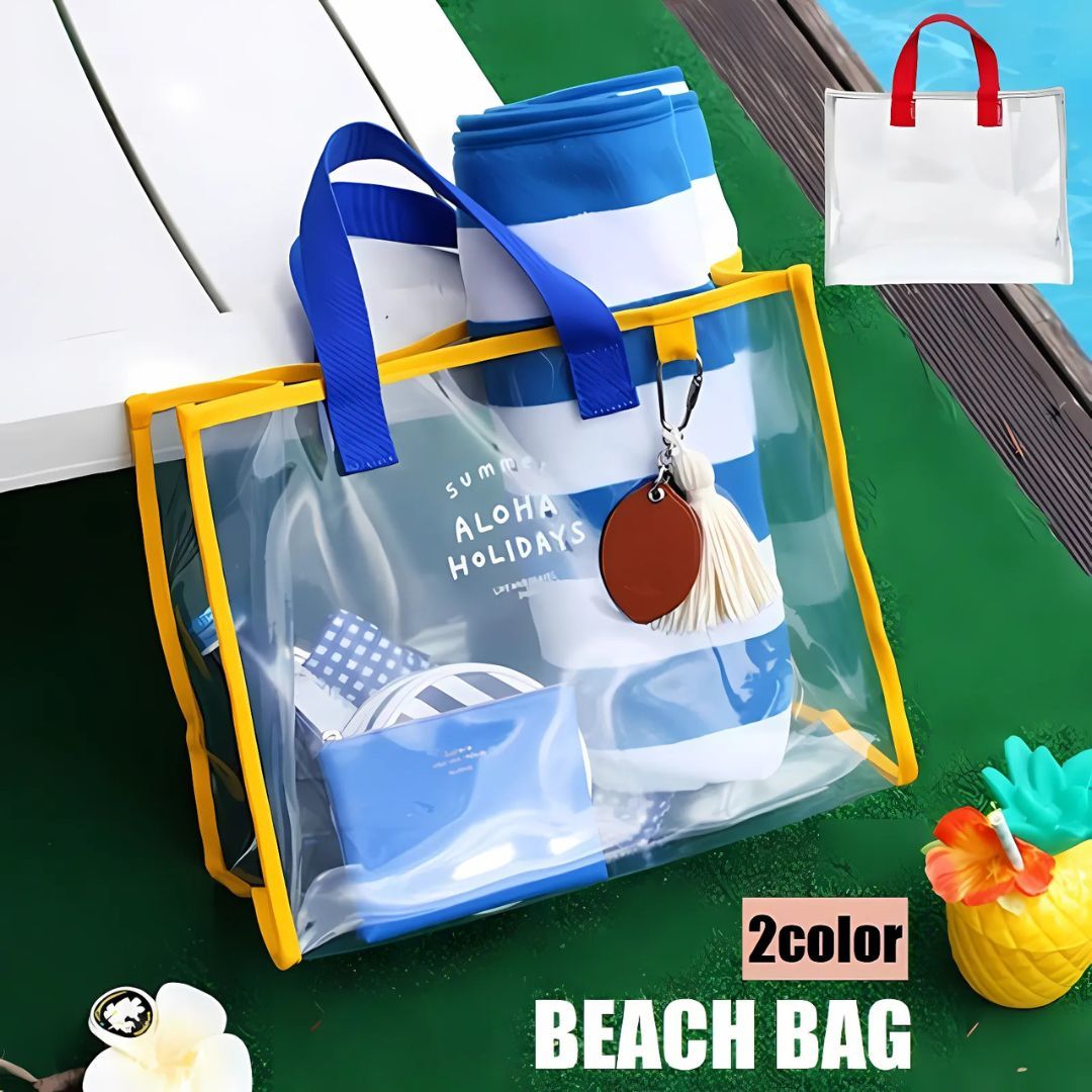 Bags, School Rucksacks - ビーチバッグ プールバッグ 男の子 女の子 子供 キッズ バッグ 手提げ トートバッグ スクエア クリア 透明 透け感 水着入れ 英字 スイムバッグ 小学生 幼稚園 保育園 かわいい おしゃれ プール スイミング 防水 海 海水浴 手持ち