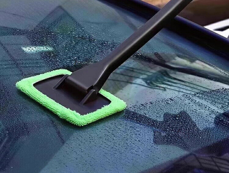 ウインドモップ 車窓用ワイパー 柄付き 単品 車用 ガラス拭き ガラスクリーナー 取...