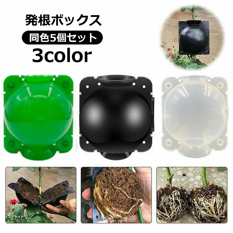 Rakuten - 発根ボックス 5個セット 取り木ボール 植物 繁殖 株分け 発根装置 簡単取付け ガーデニング 園芸用品 根成長 挿し木
