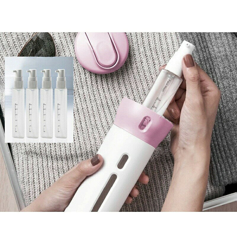 旅行用 小分けボトル 詰替容器 トラベルボトル 4in1 40ml 4本 詰め替え容器 詰め替えボトル 小分け容器 収納 化粧水 化粧品 コスメ 旅行 出張 漏れ防止 透明 海水浴 ジム backyard-1-10403904 BACKYARD FAMILY バッグタウン サンプル画像2
