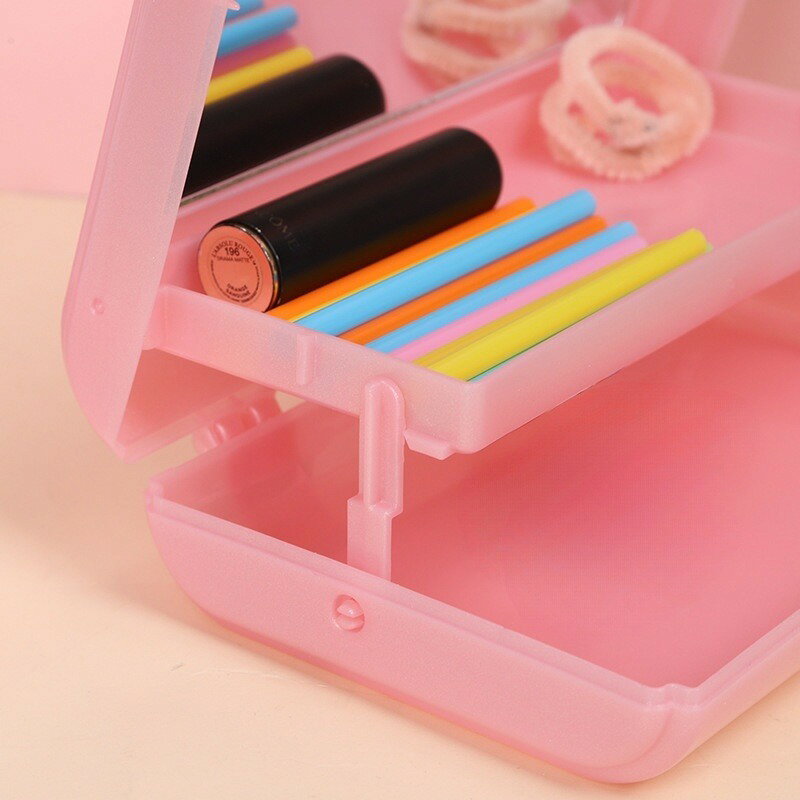 メイクボックス レディース 大人 子供 こども 鏡付き ミラー付き コスメ収納 メイクブラシ 小物入れ シンプル おしゃれ かわいい 整理整頓 - 3