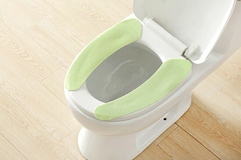 BACKYARD FAMILY バッグタウンの便座シート 3対セット 便座カバー トイレカバー O型 U型 粘着式 貼るタイプ シールタイプ 貼り付け 洗える 取付簡単 無地 単色 シンプル 柄無し｜アングル3