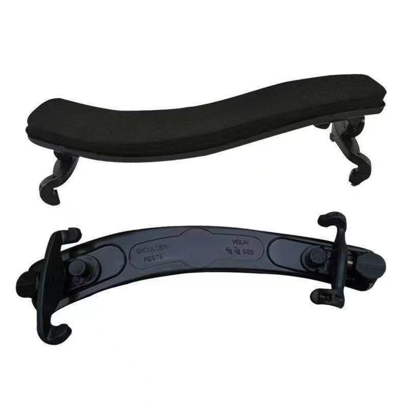 バイオリン肩当て ショルダーレスト 4／4 3／4 1／2 1／4 1／8 調整可能 肩あて パッド 保護 クッション サポーター 弦楽器用品 ブラック 黒 3