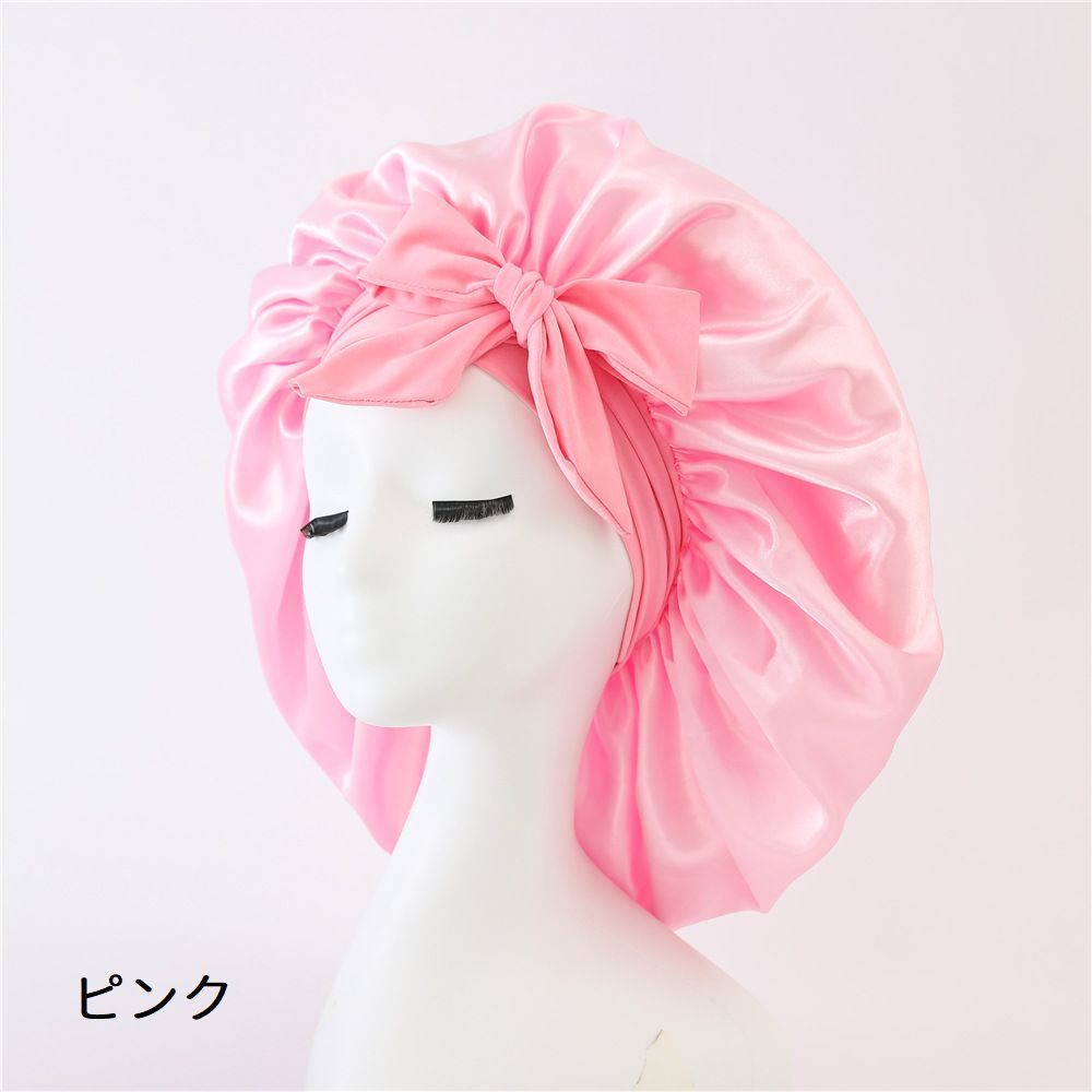 ナイトキャップ サテン調 レディース ヘアキャ...の紹介画像3