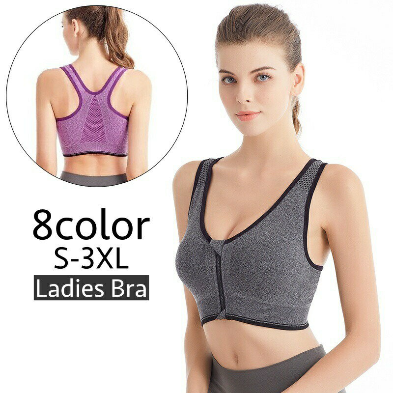 スポーツブラ フロントファスナー スポブラ レディース 女性 ブラジャー 単品 ノン...