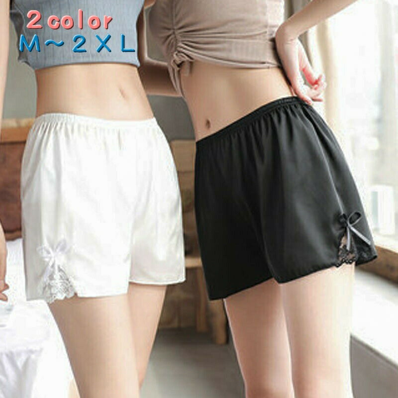 ペチコート ペチパンツ 大きいサイズ レディースインナー フレアタイプ ショートパンツ ショート丈 リボン レース 透け防止 キュロット 下着 女性