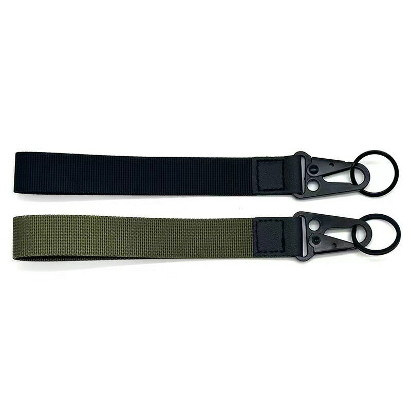 キーホルダー キーリング カラビナ付き キーストラップ アウトドア 登山 キーフック 2重リング 鍵 カギ 吊り下げ 便利 持ち運び キャンプ サバゲー 3