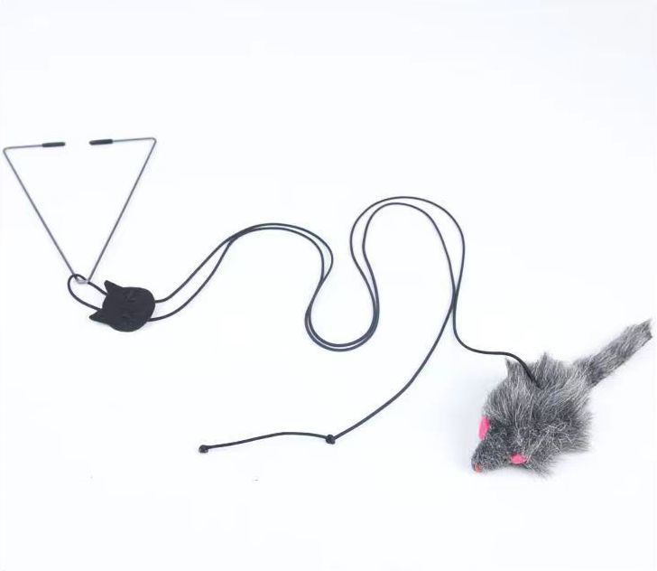 BACKYARD FAMILY バッグタウンの猫用おもちゃ 猫じゃらし ネズミ ねずみ 鼠 ペットトイ ペット用品 運動不足解消 ストレス解消 一人遊び マウス キャット 吊り下げ 伸縮 揺れる ブラブラ 伸びる フック 吸盤 小動物 遊ぶ｜アングル3