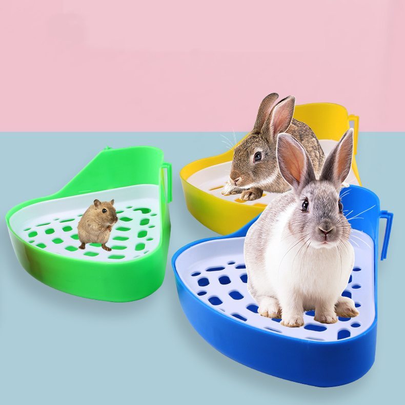 小動物用トイレ 三角トイレ ウサギ うさぎ コーナー 角 お手入れ 簡単 ペットグッズ ペット用品 シンプル 小型 衛生 兎 モルモット リス 2