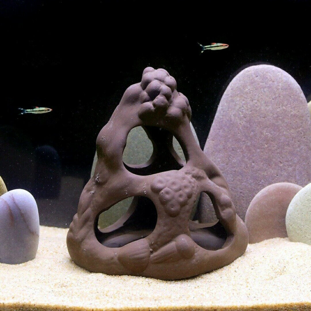 水槽用オブジェ アクアリウム オーナメント 陶器製 流木 丸太 土管 洞窟 装飾 置き...