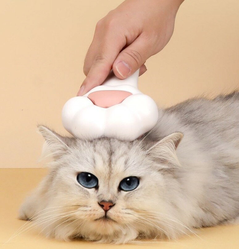 スリッカーブラシ 猫用 犬用 ペット用品 肉球デザイン ブラッシング グルーミング ...