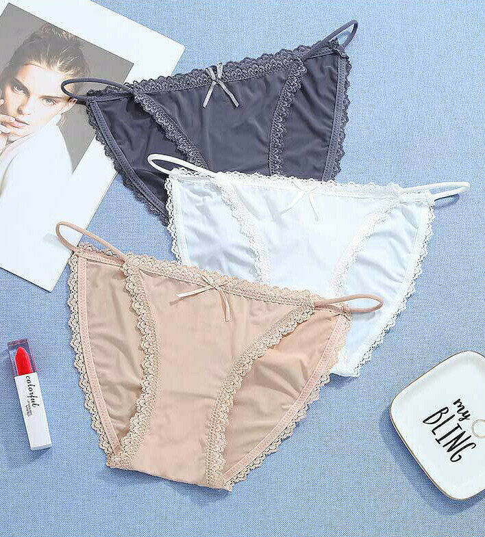 BACKYARD FAMILY バッグタウンのふんどし型パンツ ふんどしショーツ レディース 女性用 パンツ 下着 インナー スカラップ リボン サイドストリング ハイレグ ヒップハング かわいい セクシー 無地 単色 白 黒 ホワイト ブラック｜アングル3