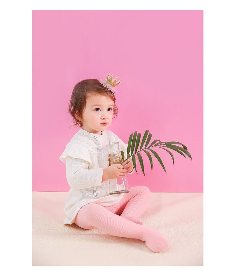BACKYARD FAMILY バッグタウンのタイツ リブ ベビー 赤ちゃん 子供用 女の子 男の子 無地 可愛い シンプル カジュアル おしゃれ ミルク ピンク イエロー グレー｜アングル2
