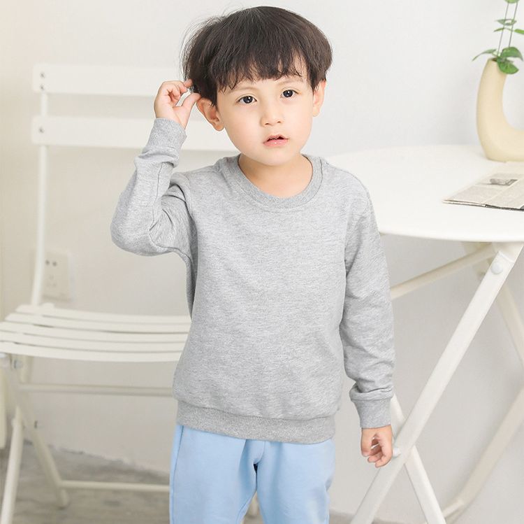 トレーナー キッズ ベビー ジュニア 男の子 女の子 トップス 長袖 無地 ラウンドネ...