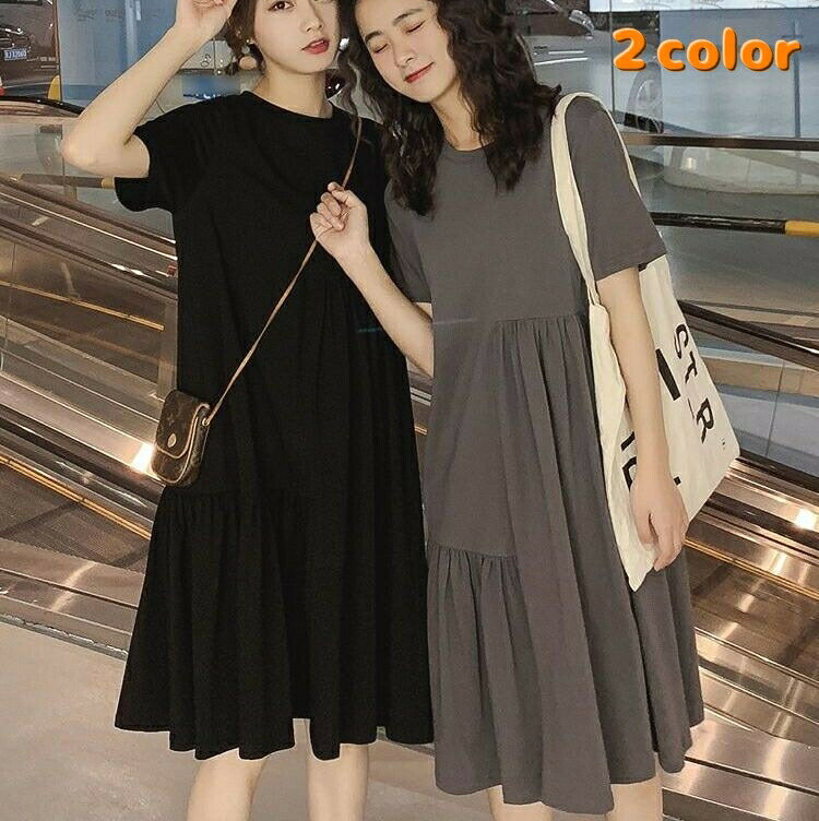 マタニティーワンピース 妊婦 レディース マタニティー ママ 洋服 産前 産後 出産 無地 シンプル 半袖 ミドル丈 フレア Aライン アシンメトリー