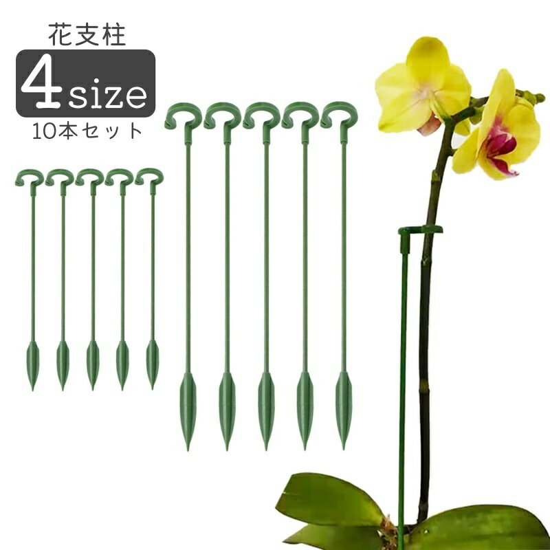 花が曲がったり絡まったりするのを防ぎ、茎に傷が付かないように真っすぐ支えてくれる花支柱です。※同サイズ10本セットでの販売です。 【サイズについて】画像をご参照ください。 【カラーについて】生産ロットにより柄の出方や色の濃淡が異なる場合がございます。お使いのモニターや撮影時の光の加減などにより画像と実際の商品のカラーが異なる場合もございます。予告なしにカラーやデザインなどの変更がある場合もございます。 【素材について】プラスチック