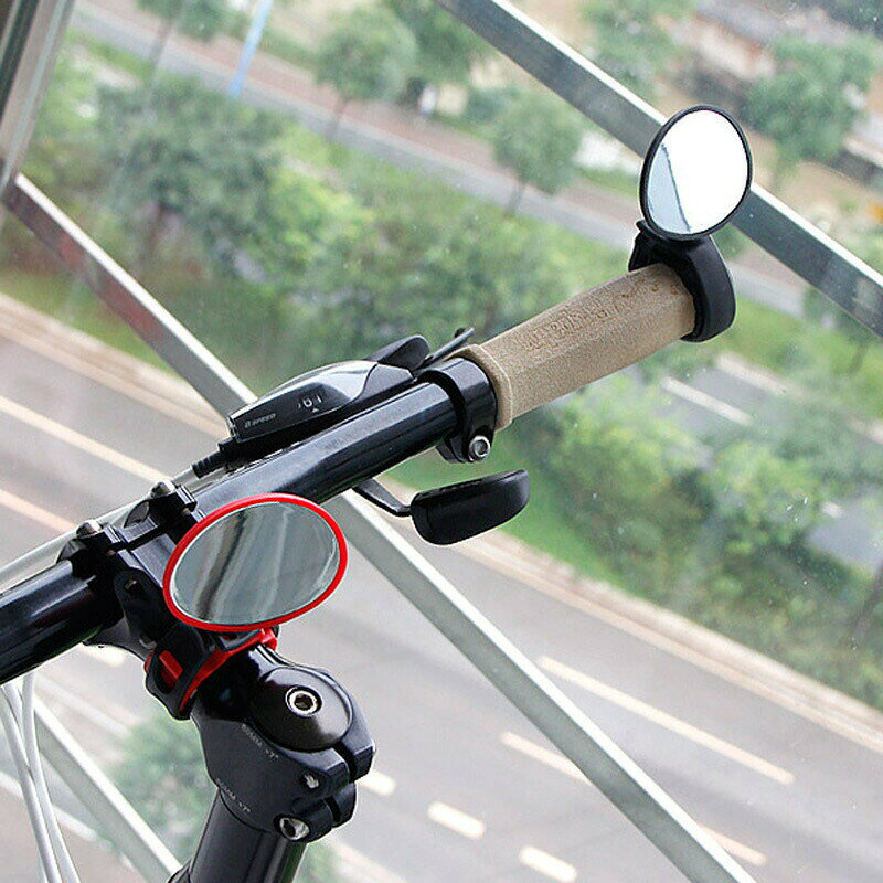 自転車用バックミラー バーエンドミラー サイクルミラー 鏡 取付け簡単 工具不要 ...