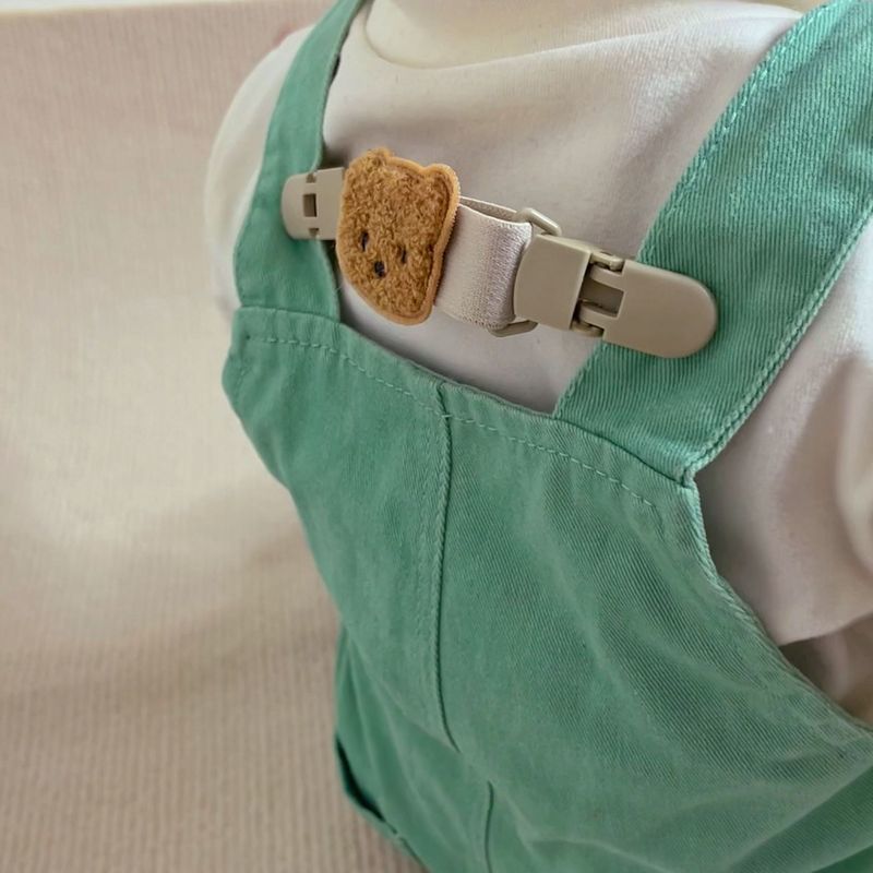 サロペットクリップ キッズ ベビー 子ども用 赤ちゃん用 肩ひも固定 ずれ防止 クマ 熊 天使の羽 ゴム 伸縮性 おしゃれ 定番 かわいい プレゼント 贈り物の商品画像 2