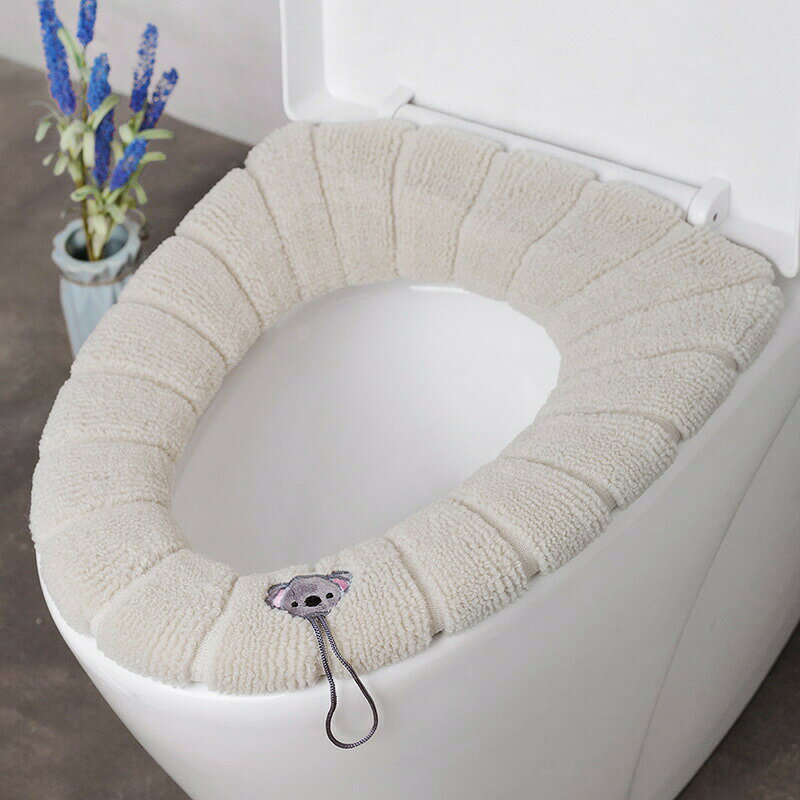 便座カバー トイレ用カバー O型 トイレ用品 ストラップ付き 持ち手 洗える 通気性 ...