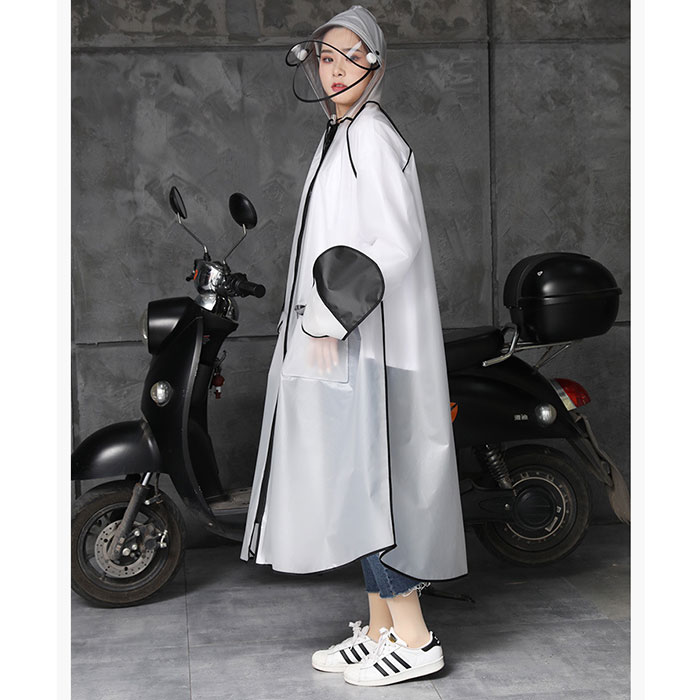 レインコート 自転車 通学 リュック 好評 レインウェア レインウエア レインポンチョ 雨具 カッパ ロング丈 ロング レディース メンズ 二重ツバ リュック対応 ポケット 男女兼用 ユニセックス 通勤 バイク キャンプ 防災 クリア視野 backyard-1-10363908 BACKYARD FAMILY バッグタウン サンプル画像3