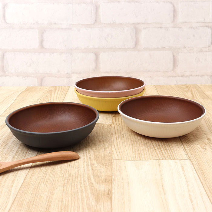 ラウンドプレート 好評 カフェランチプレート 日本製 木目 木目調食器 取り皿 15×4cm 電子レンジ対応 食洗機対応 かわいい 軽い おしゃれ オシャレ バーベキュー ギフト お祝い キャンプ カフェ アウトドア 正和 backyard-1-10365092 BACKYARD FAMILY バッグタウン サンプル画像3