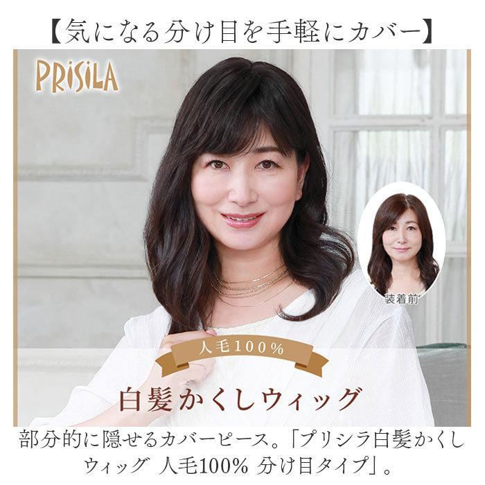 プリシラ 部分 ウィッグ prisila ST-100 好評 部分ウィッグ かつら 女性 レディース ポイントウイッグ ヘアピース ポイントウィッグ ウイッグ 頭頂部 つむじ 白髪隠し 白髪かくし カツラ 人毛100% 人 毛 100 分け目 増毛部分かつら