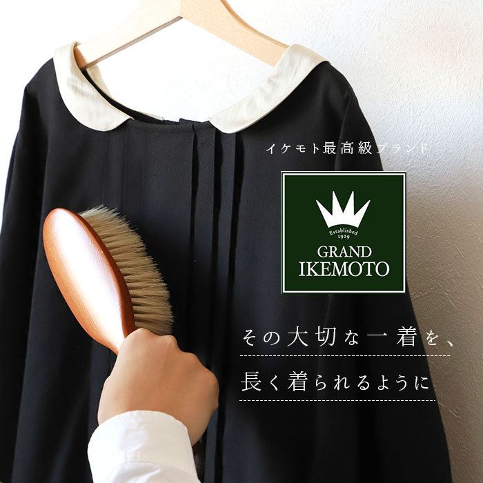 グランドイケモト 洋服ブラシ 好評 馬毛 静電気 小さめ sサイズ ほこり取り プレゼント 制服 スーツ 木製 天然毛 服ブラシ 静電気除去 GRAND IKEMOTO 池本刷子 日本製 IKC3222