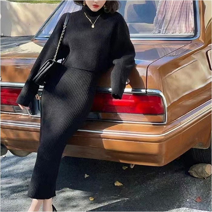 ニットワンピース トップス セットアップ 長袖 好評 ロング ロング丈 ワンピース タイトスカート ニットトップス 長袖ワンピース タートルネック ワンピ ロングワンピース ロングワンピ レディース レディースワンピース シンプル カジュアル 無地 きれいめ backyard-1-10377995 BACKYARD FAMILY バッグタウン サンプル画像3