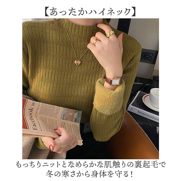 カットソー 長袖 レディース ハイネック 好評 裏起毛 シャツ タートルネック tシャツ トップス あったか インナー 秋冬 防寒 プルオーバー ゆったり 無地 厚手 暖かい 上品 通勤 レディースファッション オフィスカジュアル カジュアル 冬 暖か backyard-1-10377805 BACKYARD FAMILY バッグタウン サンプル画像2