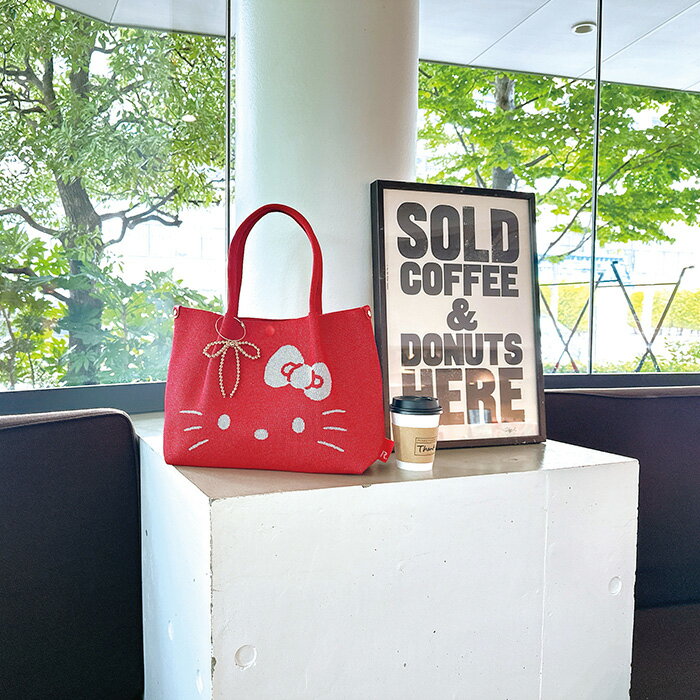 ROOTOTE ルートート トートバッグ 8462 好評 肩掛けバッグ トートバック 横型 軽量 軽い 通勤 サブバッグ DELI デリ キャラクター サンリオ キティちゃん Hello Kitty フェイス 無地 おしゃれ かわいい 刺繍 レディース