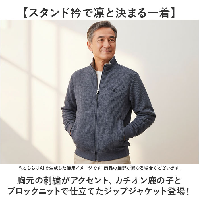 ジャケット メンズ 好評 サンタバーバラ SANTA BARBARA ニットジャケット 上着 アウター ブルゾン ジャンパー ジップアップ ゴルフウェア シニア おしゃれ 男性 紳士 スポーツ カジュアル シンプル 父の日 ギフト 贈り物 backyard-1-10381347 BACKYARD FAMILY バッグタウン サンプル画像2