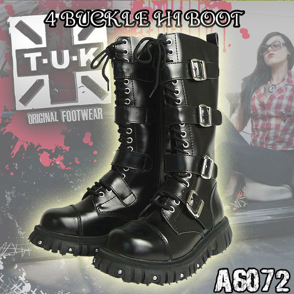 TUK 通販/正規品 シューズ・靴 パンクなスニーカー・ラバーソール BOOT BUCKLE 4 おすすめ 送料無料 A6072 HI