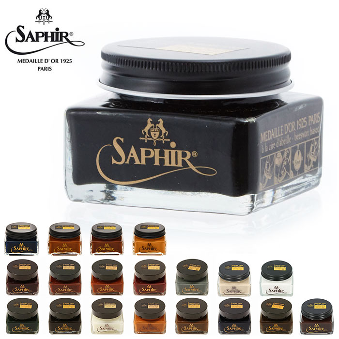 サフィールノワール クレム1925 SAPHIR NOIR 通販/正規品 おすすめ 靴ケア用品 定番 無色 黒 保革剤 ツ..