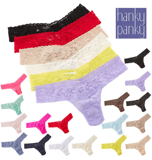 ハンキーパンキー　ランジェリー パンツ ハンキーパンキー Hanky Panky ショーツ レディース セクシー 下着 送料無料 ローライズ LOW RISE 綿 ナイロン ひびかない 4911 Tバック タンガ レース アンダーウエア ソング THONG シグネチャーレース インレディースインナー hankypanky-4911 OLG00001 HPK-92