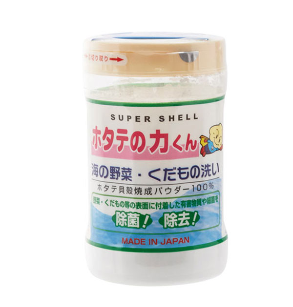 野菜洗剤 ホタテの力くん ほたてのちからくん 好評 90g 海の野菜・くだもの洗い 野菜専用洗剤 野菜 やさい 果物 フルーツ 残留農薬 ワックス 除菌 除去 低刺激 抗菌 天然素材 ホタテ 無味無臭 洗濯機 洗濯槽 調理器