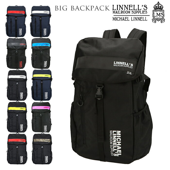 リュック メンズ 大容量 好評 Big Backpack ビッグバックパック ブランド MICHAEL LINNELL マイケルリンネル 30L 大学生 社会人 リュックサック レディース 男女兼用 黒 ブラック 通学 通勤 シンプル ロゴ おしゃれ かわいい リフレクター 反射 ノートPC タブレット