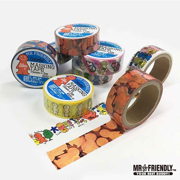 ミスターフレンドリー Mr.Friendly マスキングテープ 好評 文具 ミスターフレンドリーカフ ...