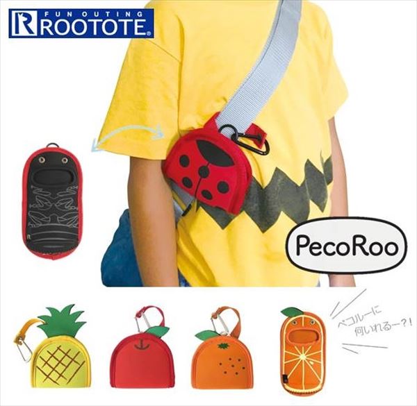 Rootote ルートート ポーチ 好評 Peco Roo ボトルホルダー ペコルー カラビナ バッグ ボトルケース ペットボトルホルダー アウトドア 遠足 ユニセックス メンズ 小物入れ