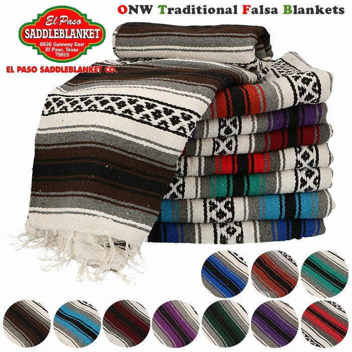 ラグマット 厚手 通販 ブランケット おしゃれ 厚手 EL PASO エルパソ Traditional Falsa Blankets トラディショナル ファルサ ブランケット フリンジ カラフル 手織り ネイティブ ソ