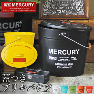 マーキュリー バケツ 好評 蓋つき 蓋付き おしゃれ フタ付 ふた付き ブリキ ガーデニング シンプル MERCURY ゴミ箱 ダストボックス オーバル 楕円 収納 アメリカン DIY 掃除用品