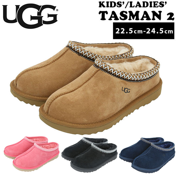 ugg サンダル レディース 好評 スリッパ ファー アグ 内ボア 約 22cm 約 23cm 約 24cm サボ ムートン ブラック 黒 ルームシューズ 屋内 カジュアル チェスナット プレゼントギフト 冬 靴 あったか おしゃれ 1019066k タスマン2