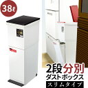 アスベル ゴミ箱 通販 ダストボックス 分別 スリム 2段 大容量 38L ごみ箱 おしゃれ キッチン 2分別 分別ごみ箱 分別ゴミ箱 ペダル式 密閉 パッキン 分別用 フタ付きゴミ箱 ASVEL S