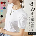 カットソー 半袖 レディース きれいめ 通販 tシャツ シャツ パフスリーブtシャツ トップス 無地 ゆったり カジュアル コットン M L XL サイズ ブラ...