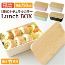 弁当箱 女子 大人 通販 1段 一段 ナチュラルランチ ランチボックス お弁当箱 弁当 竹蓋 レンジ対応 食洗機対応 食洗機OK レンジOK Skitto スキット お弁当 ランチベルト付き 仕切り